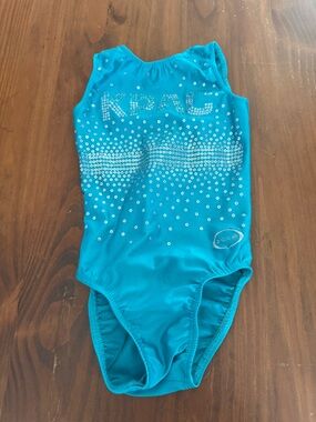 Girls Sz YM Teal The Zone Sequin Leotard